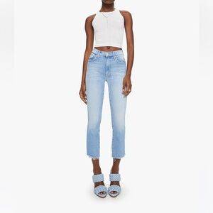 MOTHER Denim The Insider Step Crop Fray in Limited Edition Wash